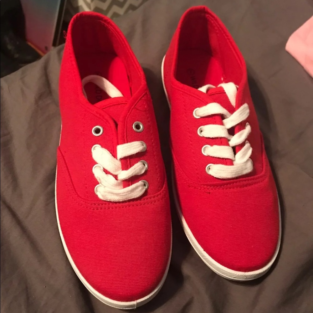 NWOT Red Canvas Sneakers